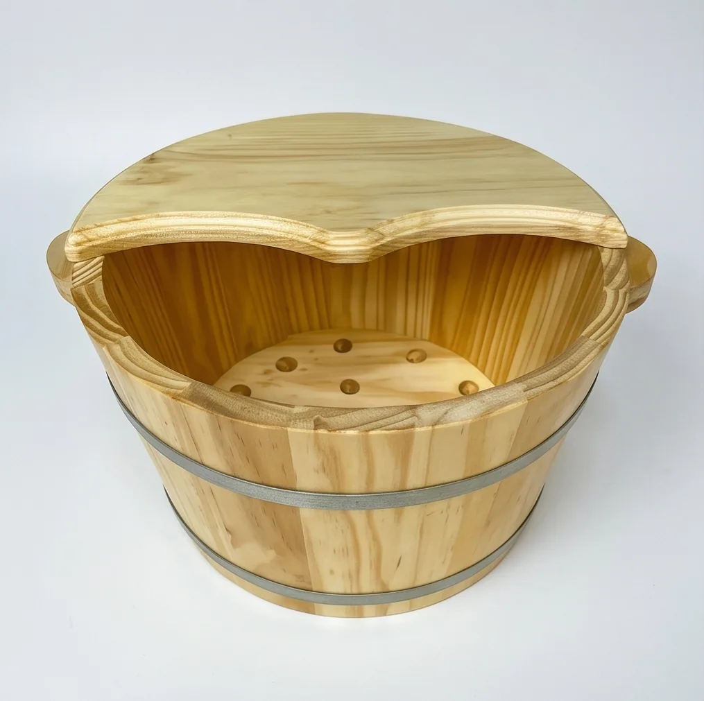 Chậu Ngâm Chân Massage Gỗ Thông D35cm